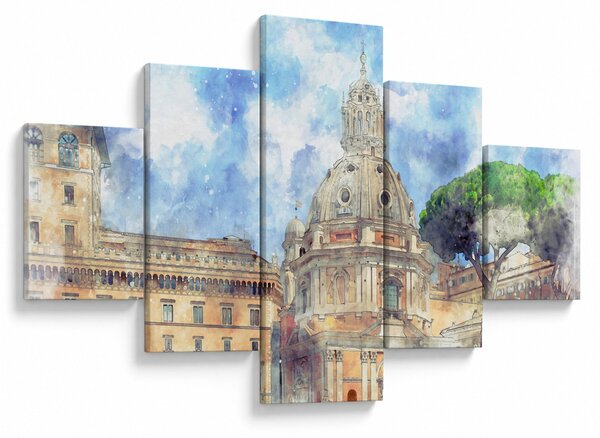 Obraz - Kostel Santa Maria di Loreto, Řím, Itálie (125x70 cm)