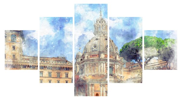 Obraz - Kostel Santa Maria di Loreto, Řím, Itálie (125x70 cm)