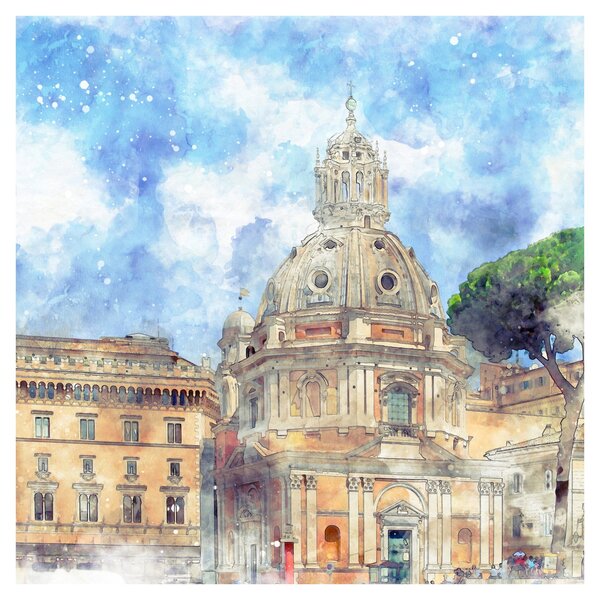 Obraz - Kostel Santa Maria di Loreto, Řím, Itálie (30x30 cm)