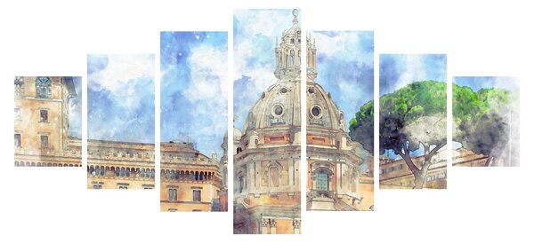 Obraz - Kostel Santa Maria di Loreto, Řím, Itálie (210x100 cm)