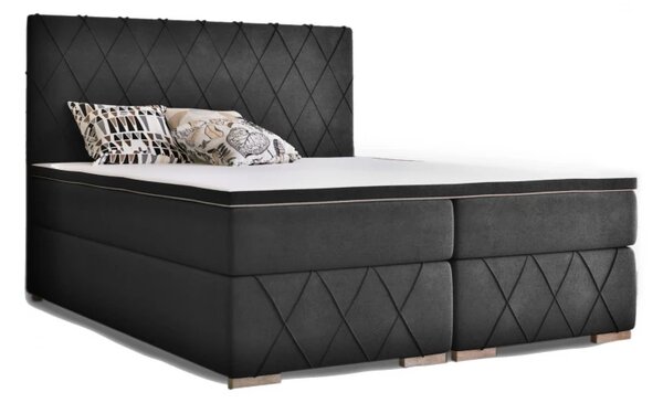 Postel Boxspring Royal, 200x180, modrá (mono 242)