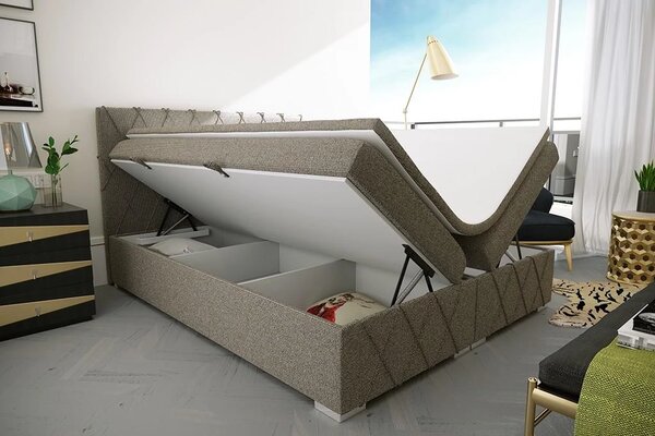Postel Boxspring Royal, 200x180, modrá (mono 242)