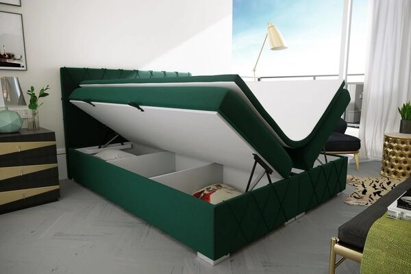 Postel Boxspring Royal, 200x180, modrá (mono 242)