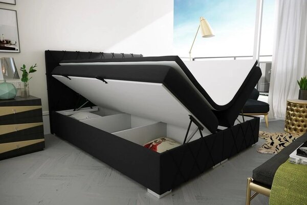 Postel Boxspring Royal, 200x180, modrá (mono 242)