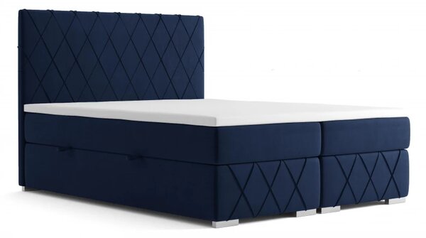 Postel Boxspring Royal, 200x180, modrá (mono 242)