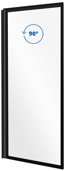 Besco Vanová zástěna ENZO BLACK 70140 (70x140 cm | Transparent)