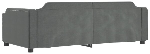 Válenda s přistýlkou a zásuvkami tmavě šedá 90 x 200 cm textil 3197671
