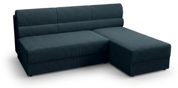 Rozkládací oboustranná sedací souprava do L TAVERO SLIM 201x140 cm, tmavě modrá