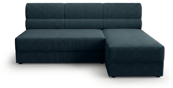 Rozkládací oboustranná sedací souprava do L TAVERO SLIM 201x140 cm, tmavě modrá