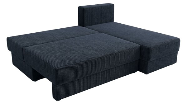 Rozkládací oboustranná sedací souprava do L TAVERO SLIM 201x140 cm, tmavě modrá