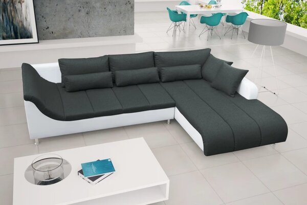 LOFT rohová sedací souprava, pravá, bílá/hnědá (soft 17/inari 27)