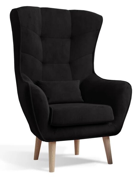 Moderní křeslo ARTUR, černá (Mat Velvet 99)