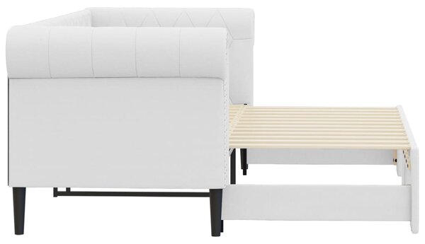 Válenda s přistýlkou bílá 90 x 200 cm umělá kůže 3197724