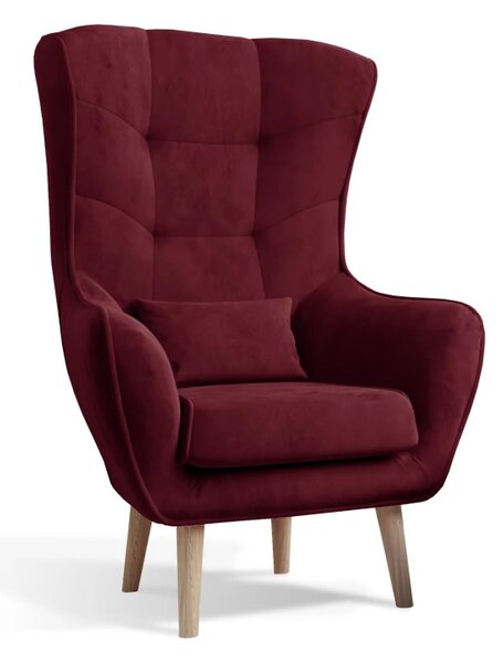 Moderní křeslo ARTUR, vínová (Mat Velvet 68)