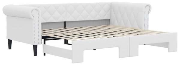 Válenda s přistýlkou bílá 90 x 200 cm umělá kůže 3197724