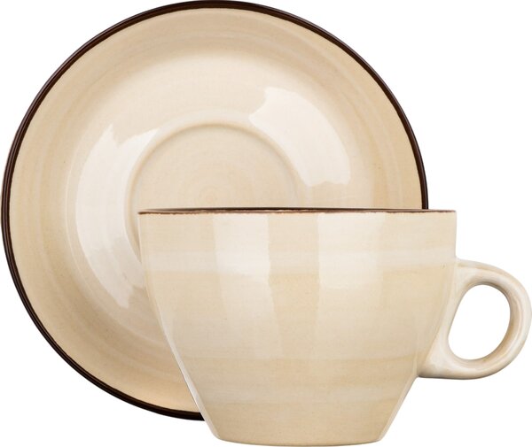 Banquet Sada 6 šálků s podšálky Palas 290 ml, krémová