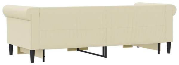 Válenda s přistýlkou krémová 90 x 200 cm umělá kůže 3197725