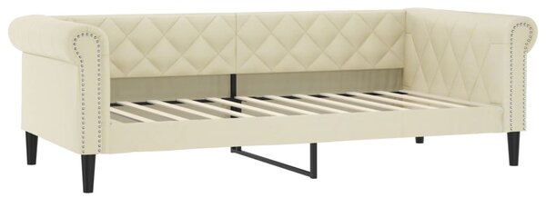 Válenda s přistýlkou a zásuvkami krémová 90 x 200 cm umělá kůže 3197733