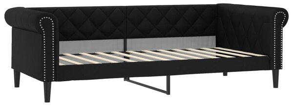 Válenda s přistýlkou a zásuvkami černá 90 x 200 cm umělá kůže 3197731