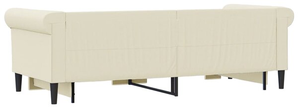 Válenda s přistýlkou a zásuvkami krémová 90 x 200 cm umělá kůže 3197733