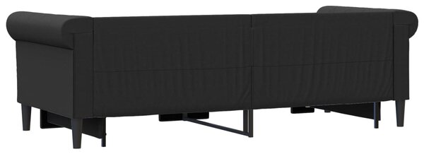 Válenda s přistýlkou a zásuvkami černá 90 x 200 cm umělá kůže 3197731