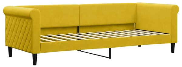 Válenda s matrací žlutá 80 x 200 cm samet 3197745