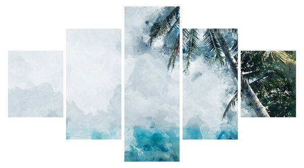 Obraz palmy nad mořem (125x70 cm)