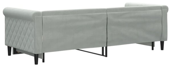 Válenda s přistýlkou světle šedá 80 x 200 cm samet 3197764