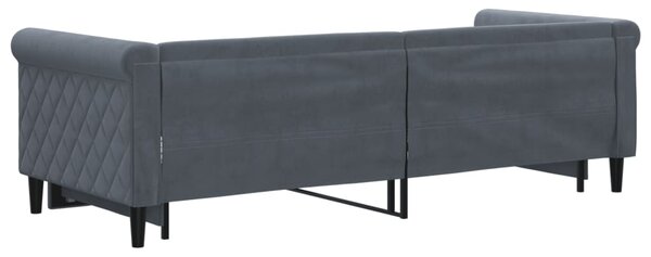 Válenda s přistýlkou tmavě šedá 80 x 200 cm samet 3197765