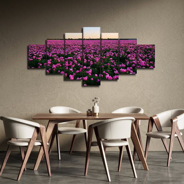 Obraz - Louka fialových tulipánů (210x100 cm)