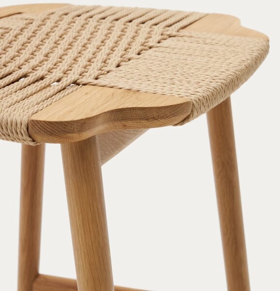 Dubová barová židle s výpletem Kave Home Enit 65 cm