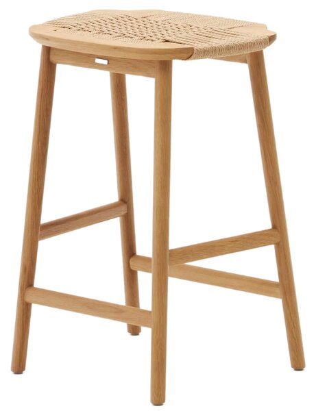 Dubová barová židle s výpletem Kave Home Enit 65 cm
