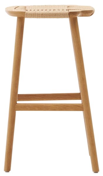 Dubová barová židle s výpletem Kave Home Enit 65 cm