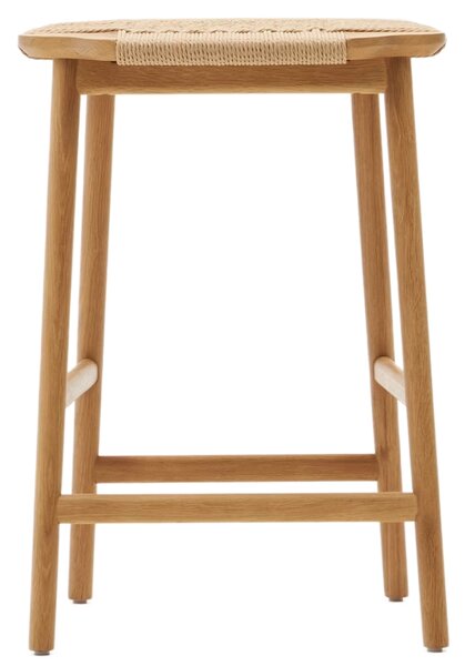 Dubová barová židle s výpletem Kave Home Enit 65 cm