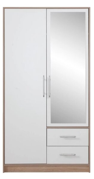 Šatní skříň Smart 100 cm, dub sonoma/bílá