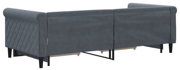 Válenda s přistýlkou a zásuvkami tmavě šedá 90 x 200 cm samet 3197820