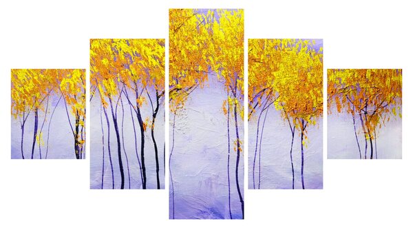Obraz žlutých stromů (125x70 cm)