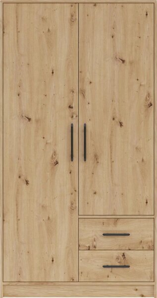 Šatní skříň Smart 100 cm, dub sonoma/bílá