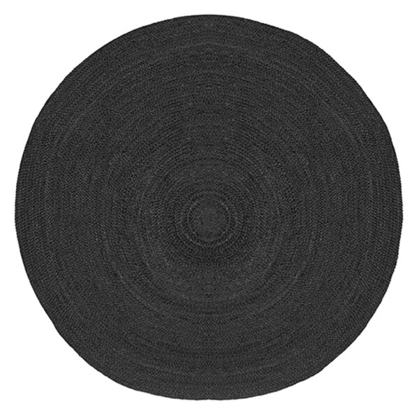 LABEL51 Kulatý koberec JUTE černý 90cm SH-24.085