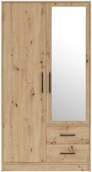 Šatní skříň Smart 100 cm, dub sonoma/bílá