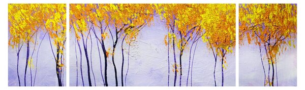 Obraz žlutých stromů (170x50 cm)
