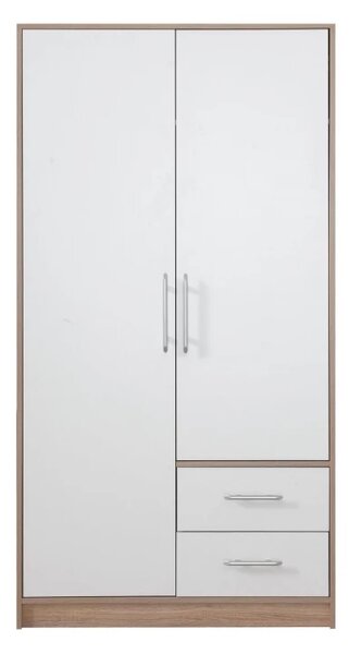 Šatní skříň Smart 100 cm, dub sonoma/bílá
