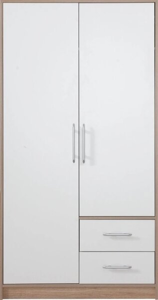 Šatní skříň Smart 100 cm, dub sonoma/bílá