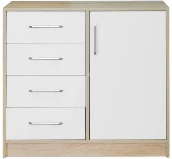 Komoda Smart 90cm, dub sonoma/bílá