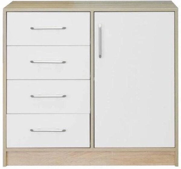 Komoda Smart 90cm, dub sonoma/bílá