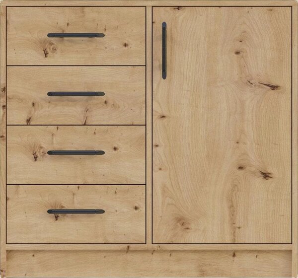 Komoda Smart 90cm, dub sonoma/bílá