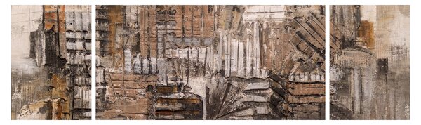Obraz - Abstrakce v hnědých tónech (170x50 cm)