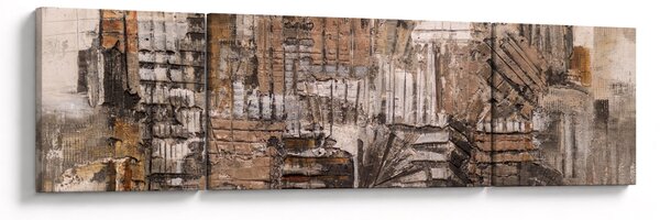 Obraz - Abstrakce v hnědých tónech (170x50 cm)