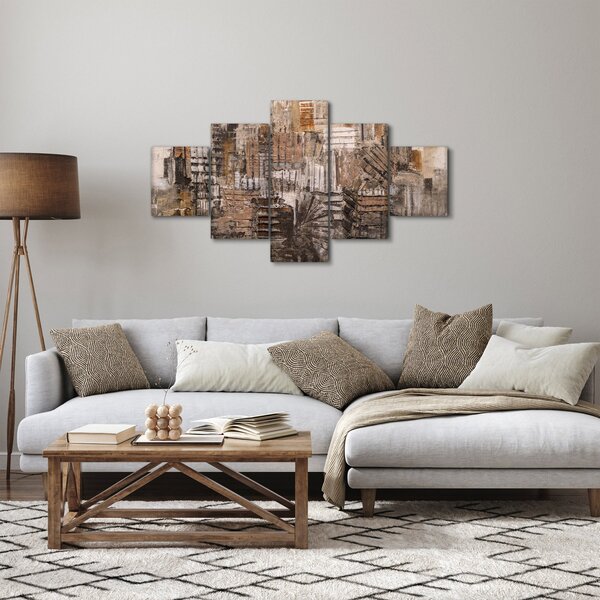 Obraz - Abstrakce v hnědých tónech (125x70 cm)