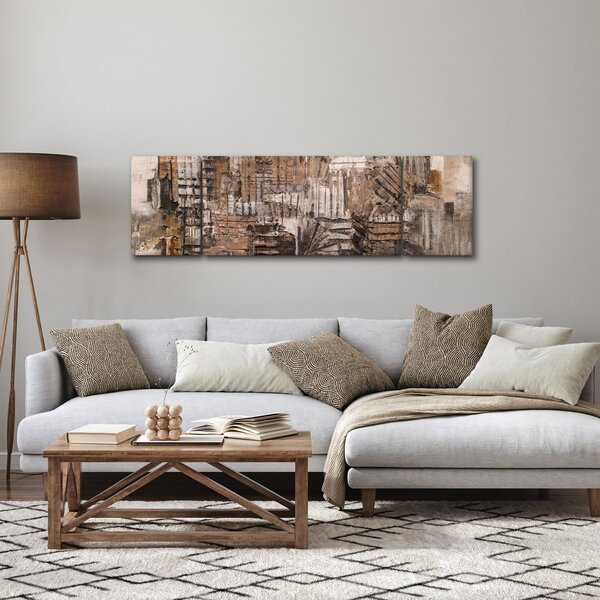 Obraz - Abstrakce v hnědých tónech (170x50 cm)